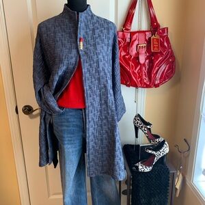 MarlaWynne weaves Textured Open Jacket cardigan